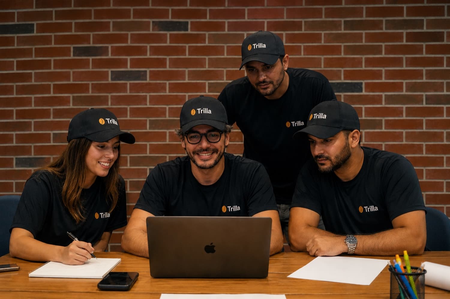 El equipo de Trilla revisando una operación